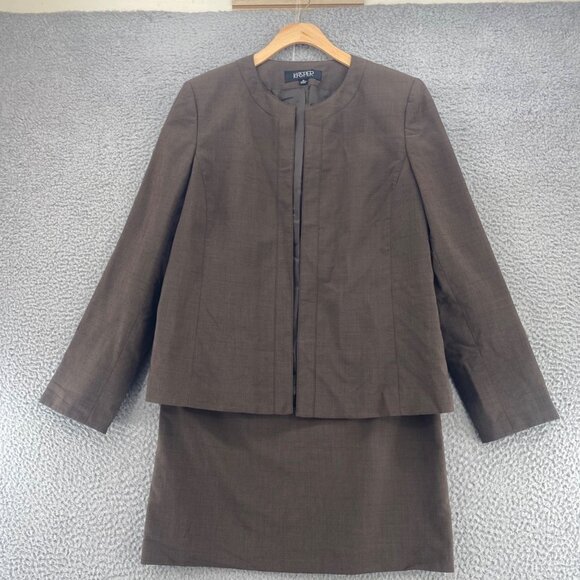 Kasper Dresses & Skirts - Kasper Brown Skirt Set